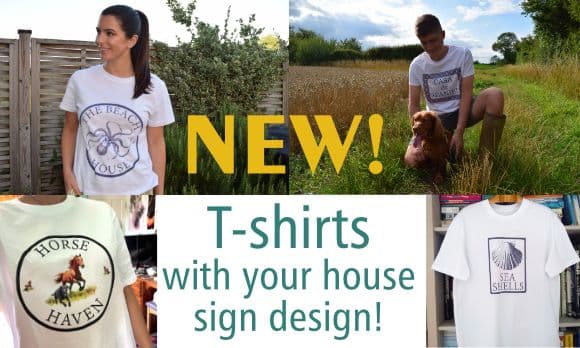 T-shirts with house sign design