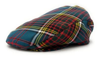 Anderson Modern Tartan Flat Cap Comfort Fit Quilted Lining Made in Scotland