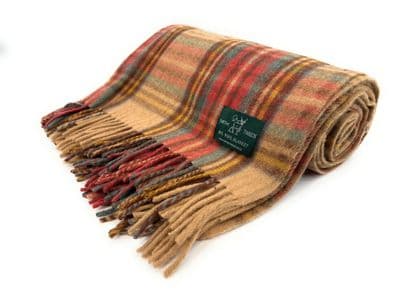 Antique Dress Stewart New Wool Large Tartan Blanket Throw Rug