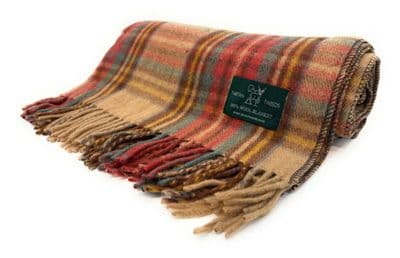 Antique Dress Stewart Tartan Knee Blanket 100% New Wool