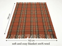 Antique Royal Stewart New Wool Large Tartan Blanket Throw Rug