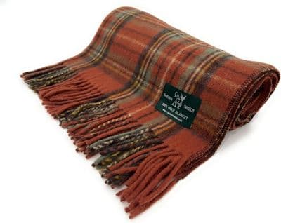 Antique Royal Stewart Tartan Knee Blanket 100% New Wool
