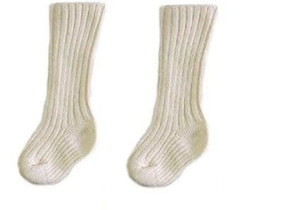 Baby Boy's Wool Blend Kilt Hose Socks Cream