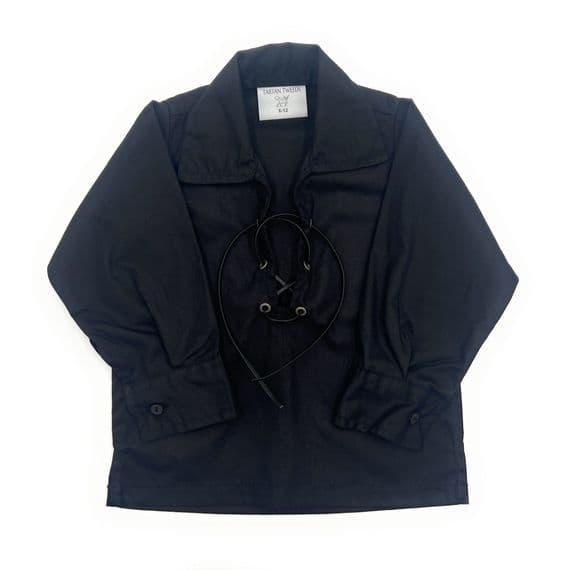 Baby Boys Jacobite Ghillie Shirt Black Long Sleeve