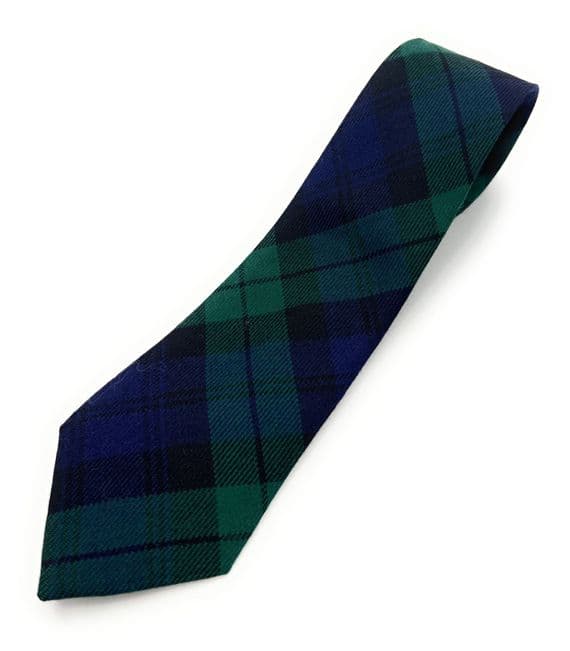 Black Watch Modern Wool Tartan Necktie Made In Scotland