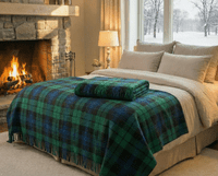 Black Watch New Wool Large Tartan Blanket Throw Rug