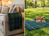 Black Watch New Wool Large Tartan Blanket Throw Rug