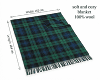 Black Watch New Wool Large Tartan Blanket Throw Rug