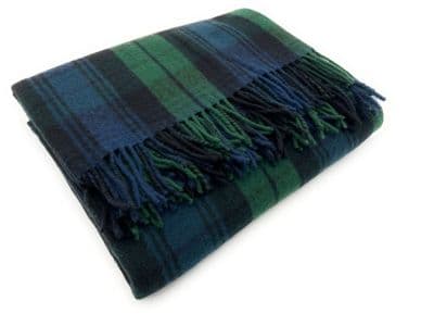 Black Watch New Wool Large Tartan Blanket Throw Rug