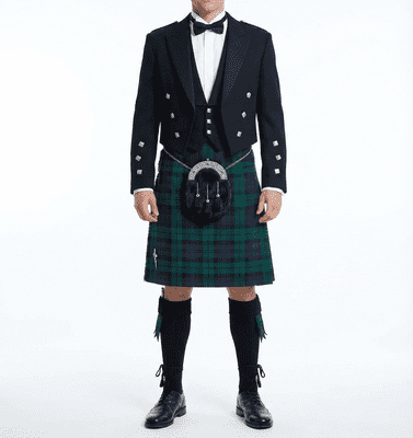 Black Watch Tartan 8 Yard Wool Blend Kilt
