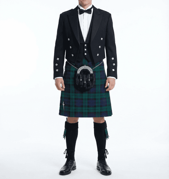 Black Watch Tartan 8 Yard Wool Blend Kilt