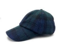 Navy Houndstooth Check Tweed Flat Cap | Made in Scotland | S–XXL
