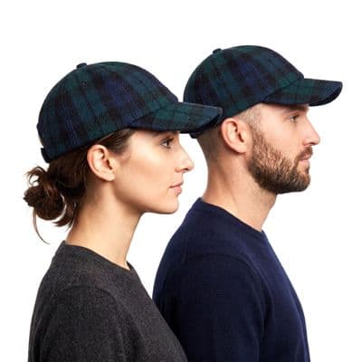 Black Watch Tartan Harris Tweed Baseball Cap