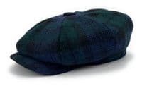 Black Watch Tartan Harris Tweed Newsboy Cap | Scottish Made