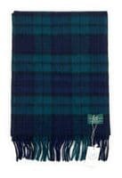 Black Watch Tartan Lambswool Large Clan Scarf 180cm x 30cm