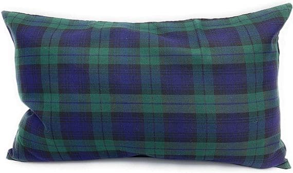 Black Watch Tartan Rectangular Cushion Cover 46cm x 26cm Made in Scotland