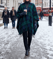 Black Watch Tartan Women's Pure Wool Cape