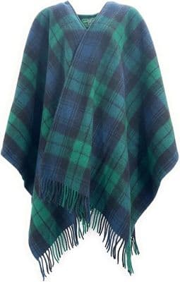 Black Watch Tartan Women's Pure Wool Cape