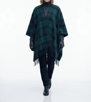 Black Watch Tartan Women's Pure Wool Cape