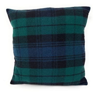 Black Watch Wool Tartan  Square Cushion Cover Made in Scotland