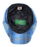 Blue Check Harris Tweed Newsboy Cap | Made in Scotland | S–XXL