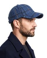 Blue Overcheck Harris Tweed Baseball Cap | Unisex Adjustable Hat