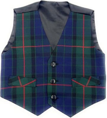 Boys Gunn Modern Tartan Waistcoat