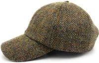 Brown Herringbone Harris Tweed Cap | Adjustable Unisex Fit
