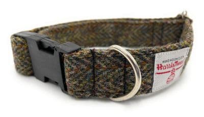 Brown Herringbone Harris Tweed Dog Collar