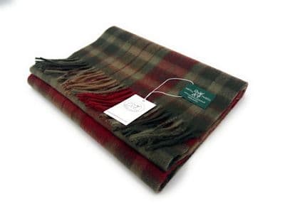 Buchanan Autumn Tartan Lambswool Large Clan Scarf 180cm x 30cm