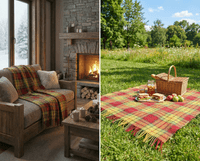 Buchanan Autumn Wool Large Tartan Blanket  Throw Rug
