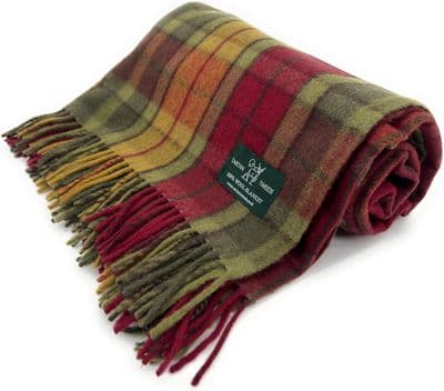 Buchanan Autumn Wool Large Tartan Blanket  Throw Rug