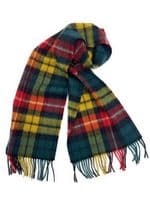 Buchanan Modern Tartan Lambswool Large Clan Scarf 180cm x 30cm