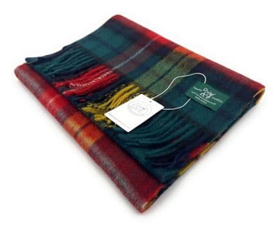 Buchanan Modern Tartan Lambswool Large Clan Scarf 180cm x 30cm