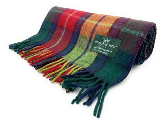 Buchanan Modern  Wool Tartan Knee Blanket 100% New Wool