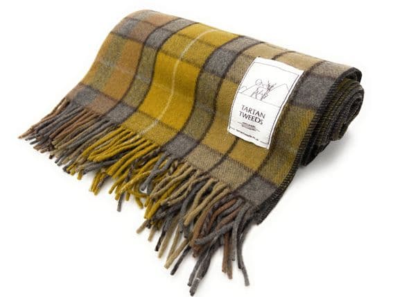 Buchanan Natural Tartan Knee Blanket 100% New Wool