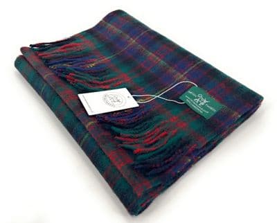 Cameron of Erracht Tartan Pure Lambswool Large Clan Scarf Unisex 180cm x 30cm
