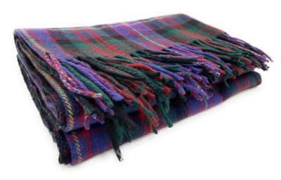 Cameron Of Erracht Wool Blend Highland Tartan Blanket Full Size Throw