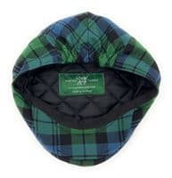 Campbell Ancient Tartan Flat Cap Comfort Fit Quilted Lining Made in Scotland