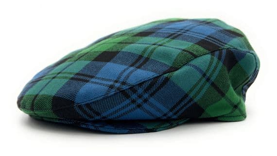 Campbell Ancient Tartan Flat Cap Comfort Fit Quilted Lining Made in Scotland