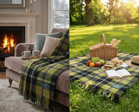 Cornish National New Wool Large Tartan Blanket Throw Rug