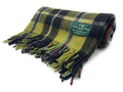 Cornish National New Wool Large Tartan Blanket Throw Rug