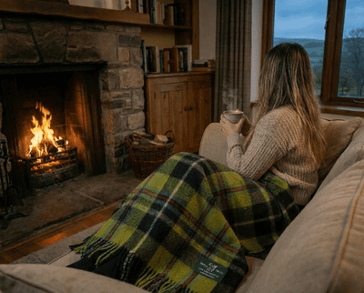 Cornish National New Wool Large Tartan Blanket Throw Rug