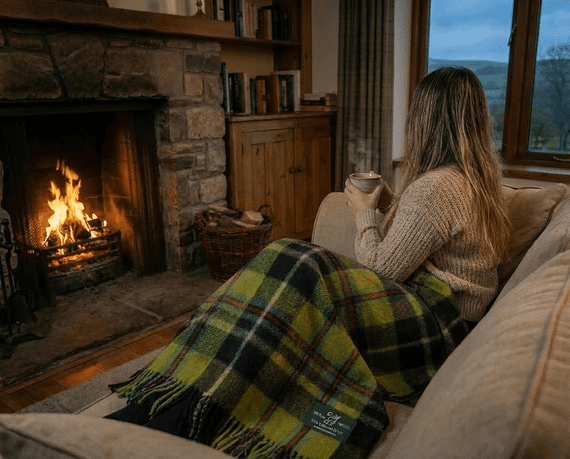 Cornish National New Wool Large Tartan Blanket Throw Rug