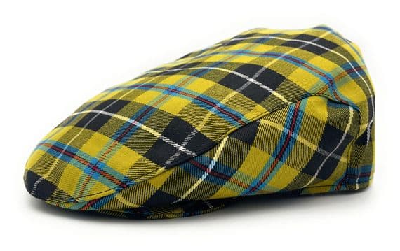 Cornish National Tartan Flat Cap Made in Scotland Cornish National