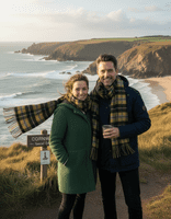 Cornish National Tartan Lambswool Large Clan Scarf 180cm x 30cm