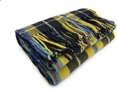 Cornish National Wool Blend Highland Tartan Blanket Full Size Throw
