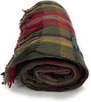 Dark Maple Wool Large Tartan Blanket Throw Rug