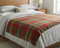 Dark Maple Wool Large Tartan Blanket Throw Rug