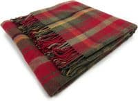 Dark Maple Wool Large Tartan Blanket Throw Rug
